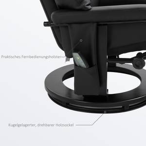 Massagestuhl mit Fußhocker 700-008V02BK Esche Schwarz Dekor