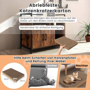 Katzenschrank PV10054 Braun - Holzwerkstoff - 45 x 75 x 89 cm