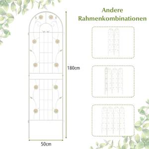 Rankgitter SF6365 (4er Set) Weiß - Metall - 50 x 50 x 180 cm