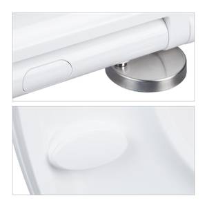 Toilettendeckel mit Absenkautomatik Weiß - Metall - Kunststoff - 37 x 4 x 45 cm