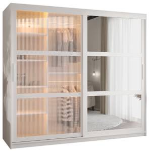 ARMOIRE À PORTES COULISSANTES FLUTES Largeur : 200 cm - Argenté