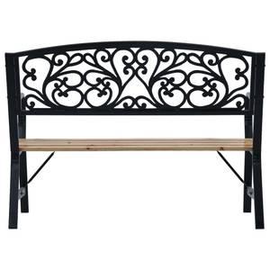 Banc de jardin 47940 Noir - Bois manufacturé - Métal - 120 x 87 x 120 cm