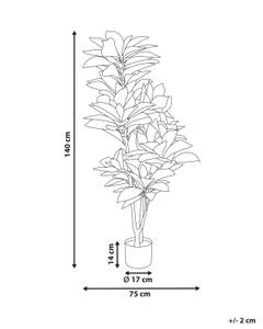 Kunstpflanze CODIAEUM Schwarz - Braun - Grün - Kunststoff - 75 x 140 x 75 cm