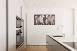 Acrylbild handgemalt Unzähmbar Weiß - Massivholz - Textil - 120 x 60 x 4 cm