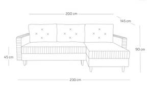 Ecksofa LOPAZ Dunkelgrau