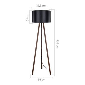 Lampadaire Keynes effet noyer / noir Marron