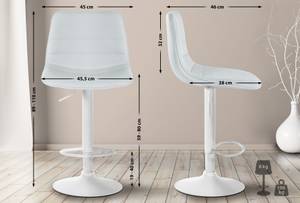 Tabouret de bar Lex Lot de 2 Blanc - Cuir synthétique - 45 x 89 x 46 cm