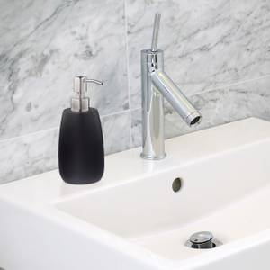 Porte-savon liquide pompe inox classique Noir - Blanc crème - Argenté