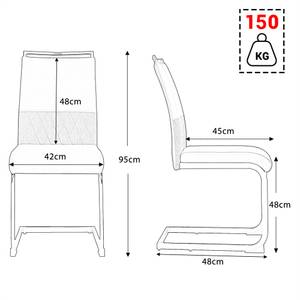 Freischwinger lenepuer (6er Set) Weiß - 6er Set