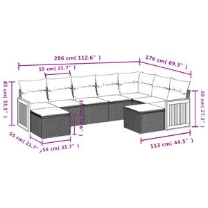 Gartensitzgruppe K6913(9-tlg) Schwarz - Massivholz - 69 x 62 x 55 cm