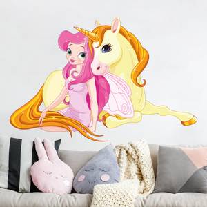 Wandtattoo - Fee mit ihrem Einhorn 80 x 50 cm