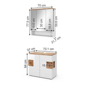 Badmöbel Set Eden 40111 Braun - Weiß - Holzwerkstoff - 73 x 77 x 21 cm