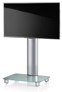 TV Standfuß  Rack Alu Glas Rollen Bilano Schwarz - Glas - Metall - 60 x 100 x 44 cm