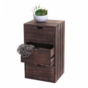 Commode C62 Marron - En partie en bois massif - 32 x 53 x 26 cm