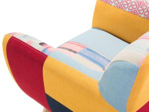 Fauteuil MELBY Bleu - Multicolore - Chêne clair - Rouge - Jaune