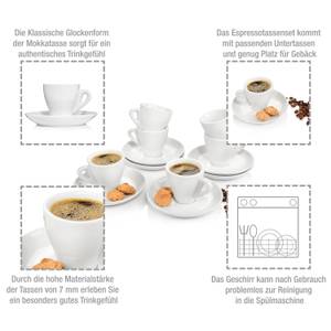 12-tlg. Espressotassen New Port Weiß - Porzellan - 35 x 25 x 36 cm