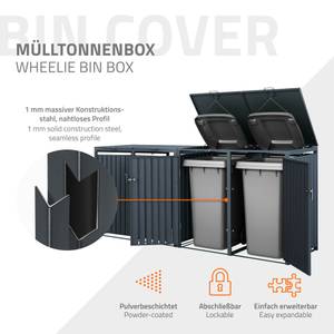 Mülltonnenbox für 4 Tonnen Anthrazit - Höhe: 117 cm