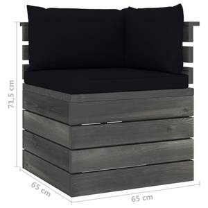 Gartensitzgruppe K5432(7-tlg) Schwarz - Massivholz - 72 x 65 x 70 cm