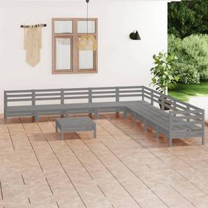 Garten-Lounge-Set Grau - Massivholz - Holzart/Dekor - 64 x 29 x 64 cm