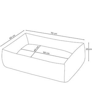 Hundebett CANINI Grau - 60 x 70 cm