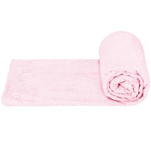 Kuscheldecke 70x160cm Zickzack-Muster Pink - Textil - 70 x 160 x 2 cm