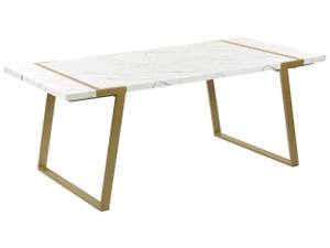 Table de salle à manger MARTYNIKA Doré - Blanc - Bois manufacturé - 90 x 76 x 200 cm