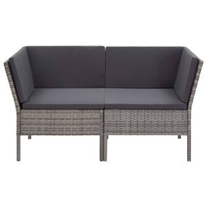 Garten-Lounge-Set Grau - Metall - Polyrattan - 60 x 35 x 60 cm