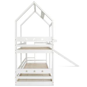 Etagenbett SkyFuny Ⅰ Weiß - Holzwerkstoff - Massivholz - Holzart/Dekor - 97 x 209 x 212 cm