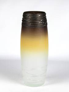 Handbemalte Glasvase Braun - Glas - 11 x 30 x 11 cm