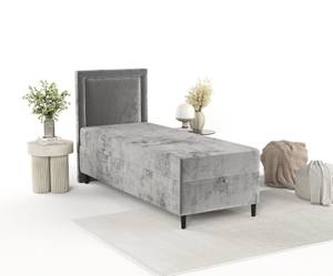 Boxspringbett Alma Grau - Breite: 100 cm - H3