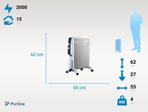 Heizkörper MR2000W Weiß - Breite: 55 cm