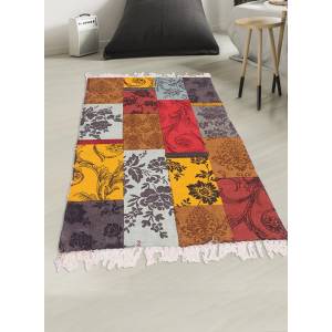 Tapis kilim BROWN ROYAL FLOWERS 140 x 190 cm