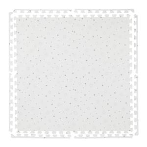 Tapis puzzle 8 pièces avec étoiles Gris - Blanc - Matière plastique - 51 x 1 x 51 cm