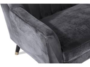 Sofa aus grauem Samt "Nancy" - 196 x 81 Grau - Textil - 81 x 80 x 196 cm