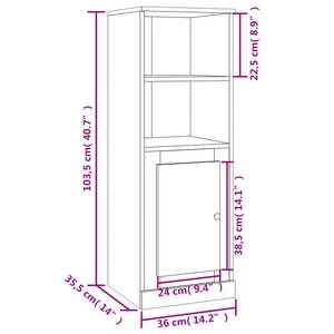 Highboard DE2065 Eiche Schwarzbraun Dekor