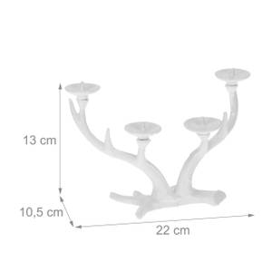 Kerzenständer Hirschgeweih Weiß