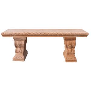 Banc de Jardin TUSCAN TERRACOTTA Marron - Céramique - Pierre - 28 x 42 x 116 cm