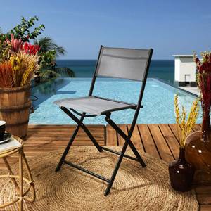 Chaise de jardin pliable en acier Elba Noir