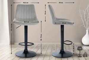 Tabouret de bar Toni Lot de 2 Gris