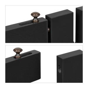 Schwarzes Absperrgitter mit Tür 4-teilig Schwarz - Holzwerkstoff - 207 x 70 x 30 cm