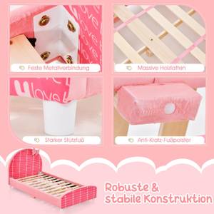 Kinderbett HY10202DE-PI Pink - Holzwerkstoff - 76 x 70 x 151 cm