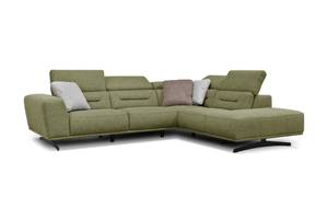 Canapé d'angle Lucano (5 places) Vert - Angle à droite (vu de face)