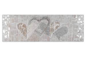 Tableau peint à la main Simply Love Beige - Bois massif - Textile - 150 x 50 x 4 cm