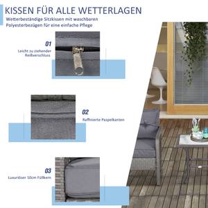 Gartensessel Set (5-tlg.) 860-150GY Grau - Polyrattan - 66 x 75 x 65 cm