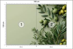 Papier Peint Feuilles Olives Plantes 3D 180 x 120 x 120 cm