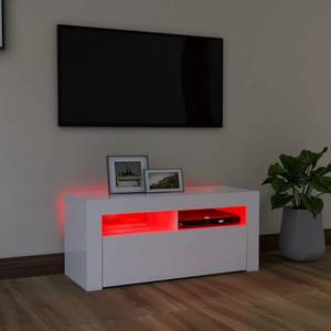 TV-Schrank mit LED-Leuchten D317 Weiß