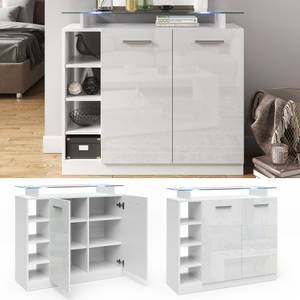 Commode Asti blanc brillant & LED 37 x 71 x 33 cm