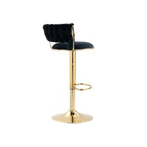 Barhocker FlowerDiana (2er Set) Schwarz - Gold