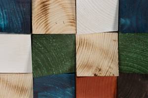 Tableau en bois Mystic Pattern En partie en bois massif - 75 x 75 x 8 cm