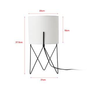 Tischleuchte Slough Weiß - Metall - 21 x 38 x 21 cm